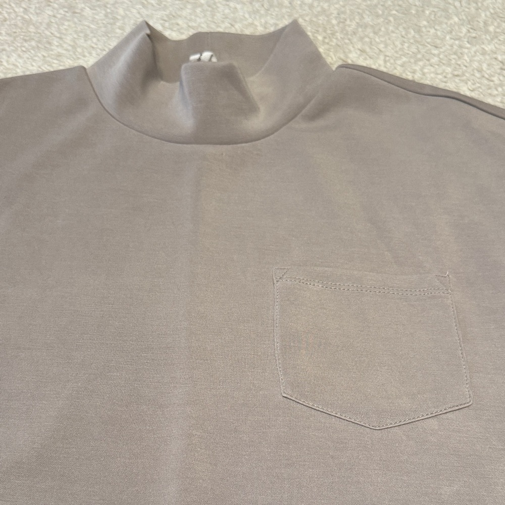 🤍 Cable & Gauge Taupe Mock Neck Dress – Women’s Size Medium - Picture 3 of 8